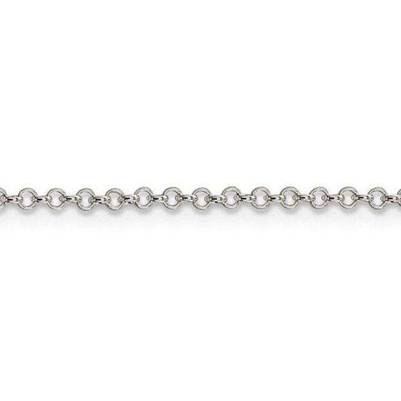 2mm Sterling Silver, Solid Rolo Chain Necklace, 18 Inch - Picture 4 of 8